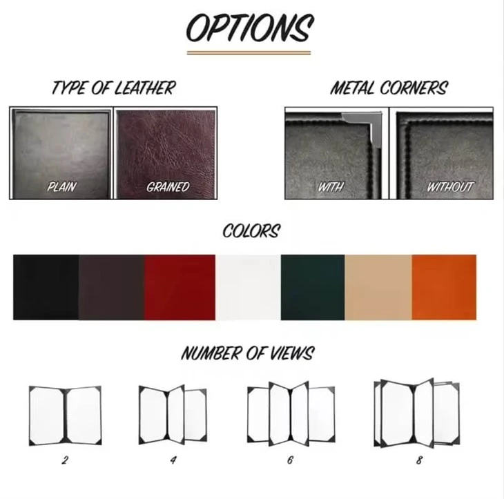 Leather Menu Holder Leather Menu Holder