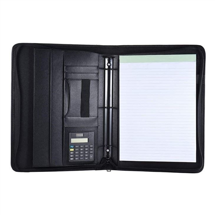Business Portfolio Leather Ring Binder Folder